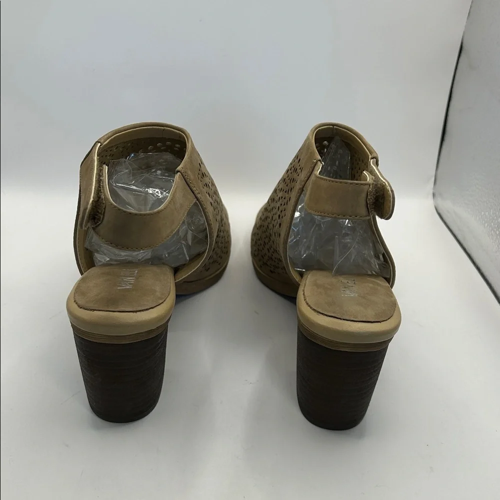 Van Eli Tan Perforated Wedge Sandals